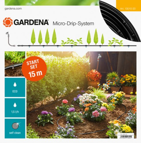 Linia kroplująca 4,6mm do rzędów roślin 15m zestaw S 13010 Micro-Drip