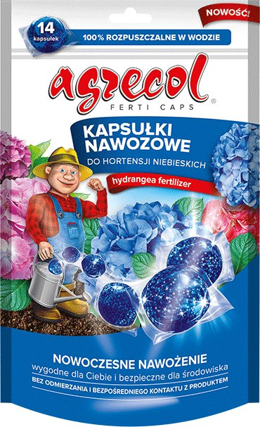 Kapsułki nawozowe do niebieskich hortensji 14szt Agrecol