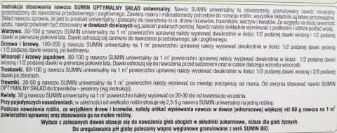 Nawóz granulowany uniwersalny do ogrodu 10kg Sumin