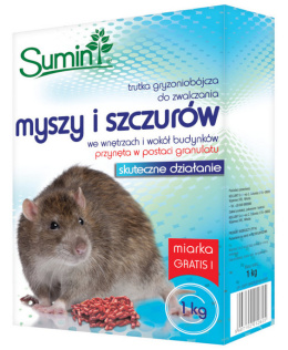 Trutka granulowana na myszy i szczury 1kg Sumin
