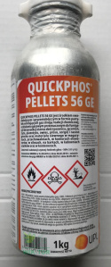 Quickphos Pellets 56GE na krety, do fumigacji zbóż 1kg