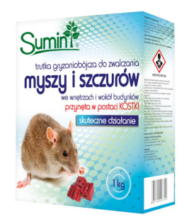 Kostka woskowa Trutka na myszy szczury 1kg Sumin + GRATIS