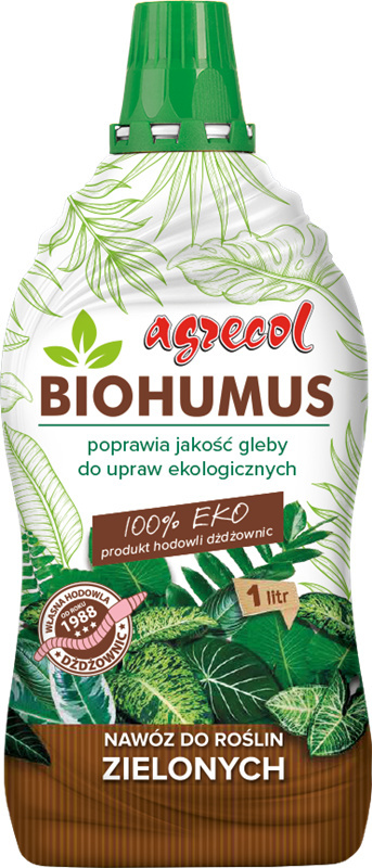 Biohumus nawóz do roślin zielonych 1l Agrecol