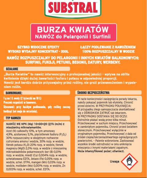 Magiczna siła nawóz do pelargonii burza kwiatów 200g + Dozownik GRATIS