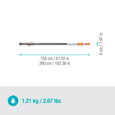 Trzonek przepływowy teleskopowy M-XL 155-260cm Cleansystem 18804 5554