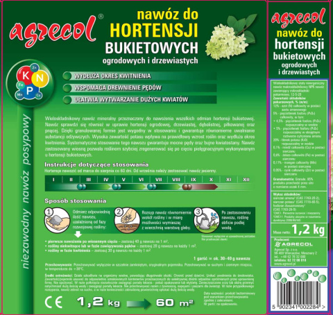 Nawóz do hortensji bukietowych 1,2kg Agrecol