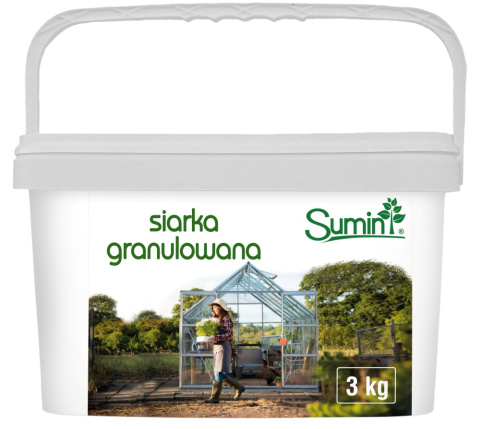 Siarka granulowana 3kg do zakwaszania podłoża i gazowania szklarni