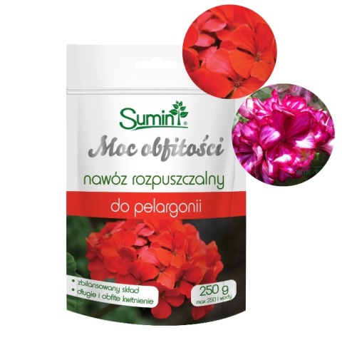Sumin Moc obfitości nawóz rozpuszczalny do pelargonii 250g