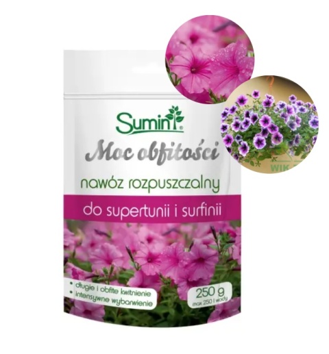 Sumin Moc obfitości nawóz rozpuszczalny do supertunii i surfinii 250g